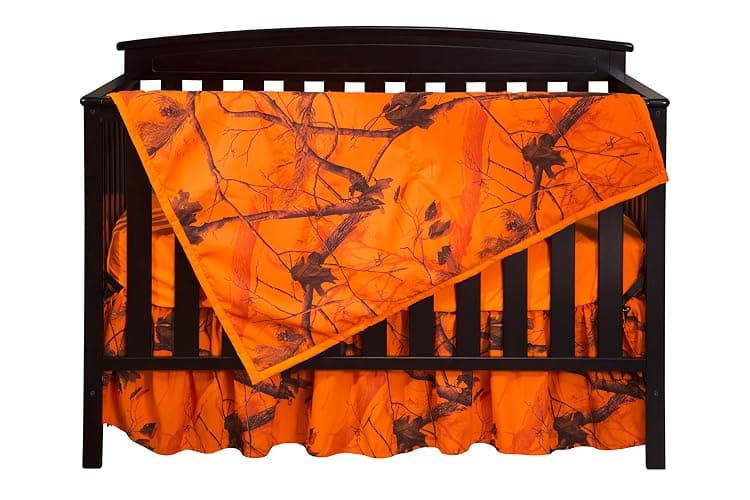 Carstens Real Tree AP Camo 3-Piece Crib Sheet Set, Orange - Image 1