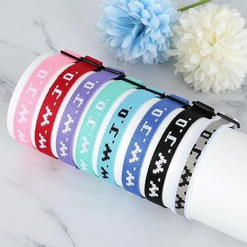 Meajjew WWJD Christian Bracelet Pack for Women Men, Christian Jesus Gifts Adjustable Wristbands, WWJD Bracelets Bulk - What Would Jesus Do Bracelet thumbnail 2