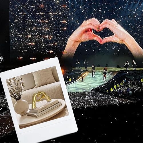 SINTENILL Heart Hands Sculpture, Gold Resin Material, Room Decor for Living Room, Bedroom, Office, Coffee Table, Desk, Wedding, Party, Gifts for Girl thumbnail 8