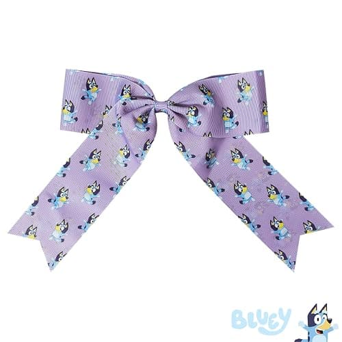 LUV HER Bluey Hair Bows For Girls - One Large Printed Hair Bow Featuring your Favorite Bluey Characters - Alligator Clip - Large Bows for Daily Styling or Special Occasions, Ages 3+ thumbnail 3