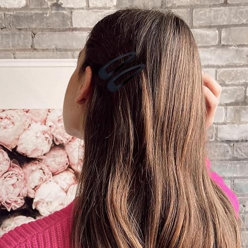 Cptots 48 PCS Small Metal Barrettes For Women Non Slip Water Drop Snap Clips For Thick Thin Fine Hair Classic Accessories,Black,1.97 x 0.5 In thumbnail 4