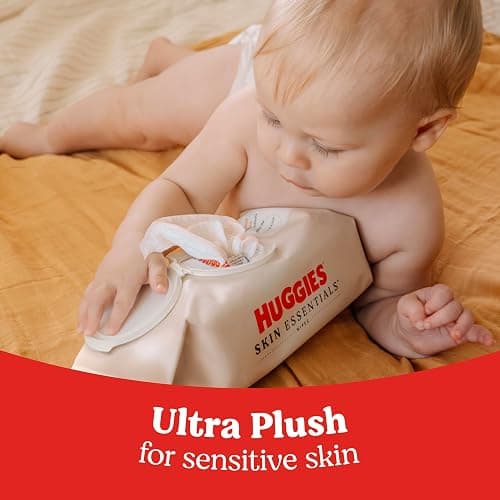 Huggies Skin Essentials Baby Wipes, Hypoallergenic, 99% Water, 15 Flip Top Packs (840 Wipes Total) thumbnail 3