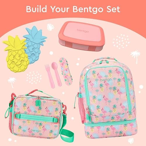 Bentgo Kids Bento-Style 5-Compartment Leak-Proof Lunch Box - Ideal Portion Sizes for Ages 3 to 7 - Durable, Drop-Proof, Dishwasher Safe, PFAS & BPA-Free & Made with Food-Safe Materials (Coral) thumbnail 7