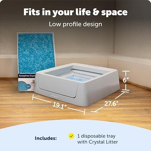 PetSafe ScoopFree Crystal Smart Self-Cleaning Cat Litter Box - WiFi & App Enabled - Hands-Free Cleanup with Disposable Crystal Trays - Less Tracking, Superior Odor Control thumbnail 7