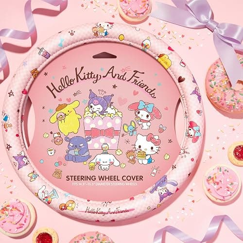 Hello Kitty and Friends Steering Wheel Cover, Universal Fit Cute Accessories for Women, Stylish Decor Gift Hello Accessories - Fits Standard Wheels 14.5"-15" thumbnail 7