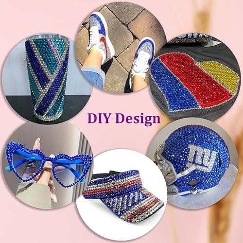 32000Pcs Resin Rhinestones with Tweezers for Crafting, Royal Blue Flatback Gems, Bedazzling Crystal with 3Pcs 10ml B7000 Jewelry Glue for DIY Crafts Clothing Tumblers Shoes Fabric Nail Art thumbnail 4
