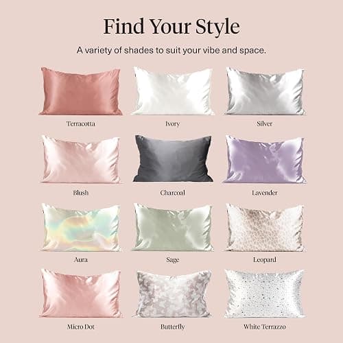Kitsch Satin Pillowcase with Zipper 48x66cm - Ivory | Softer than Silk Pillow Cases for Hair & Skin, Smooth Cooling Satin Pillow Case, Wrinkle - Free Pillow Case, Queen Size thumbnail 6