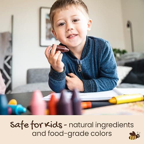 Honeysticks 100% Pure Beeswax Crayons (12 Pack) - Non Toxic Crayons for Toddlers 1-3, Safe for Baby from 1 Year Old Plus, Handmade with Natural Beeswax and Food-Grade Colors, Eco Friendly thumbnail 3
