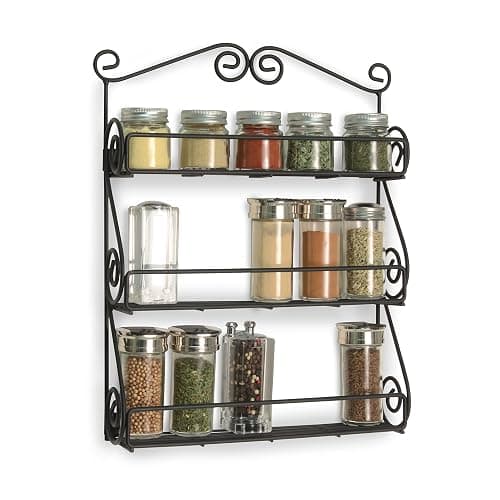 Spectrum Diversified Scroll Wall-Mounted Traditional Spice Rack Organizer for Cabinet & Kitchen, 3-Tier, Beauty & Nail Polish, 43710 thumbnail 4