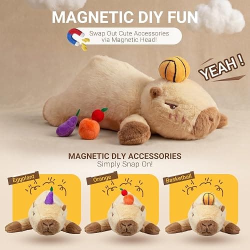 Capybara Heating Pad for Period Cramps,Menstrual Pain Relief,Cute Stuffed Animal Electric Heating Pad Plush,USB Powered Heated Plush Toy,Portable Warm Cushion Gift for Women Teen Girls Christmas,Brown thumbnail 2
