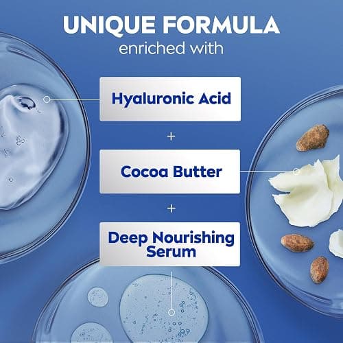 NIVEA Cocoa Butter Body Lotion for Dry Skin with Hyaluronic Acid, 16.9 Oz | Dermatologically Tested 72-Hour Moisture Lotion with Deep Nourishing Serum, Delivers Healthy-Looking Skin with Every Use thumbnail 6