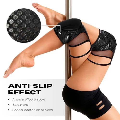 Queen Wear – Black Fire Grip – Pole Dance Knee Pads – Perfect Woman Protection for Ballet Modern Dance and Indoor Sports (L) thumbnail 2
