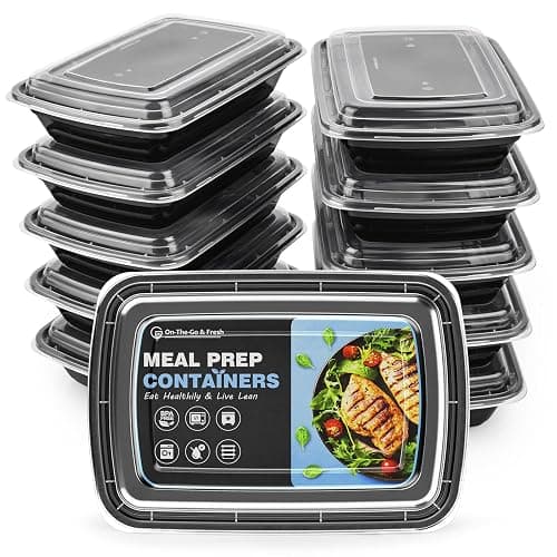GUANFU Meal Prep Containers 1 Compartment, BPA Free Reusable Food Prep Containers with Lids - Microwave, Freezers & Dishwashers Safe - Stackable Storage Lunch Boxes (10 Pack 28 oz) - Image 1