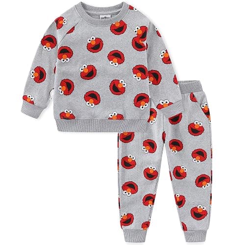 Sesame Street Elmo and Cookie Monster Boys Long Sleeve Shirt and Pants Set for Infant and Toddler - Image 1