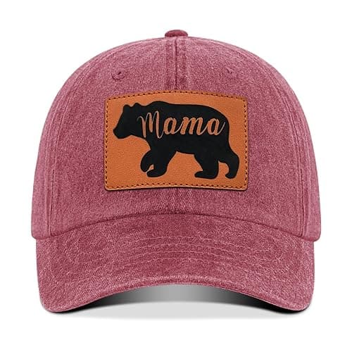 Mama Bear Hats, Baseball Mom Hat Gifts Mama Hats for Women, Adjustable Embroidery Baseball Hat - Image 1