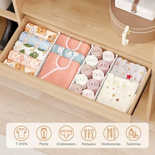 Lifewit 12 Pack 4" High Drawer Dividers, Adjustable Drawer Organizer Clothes thumbnail 10