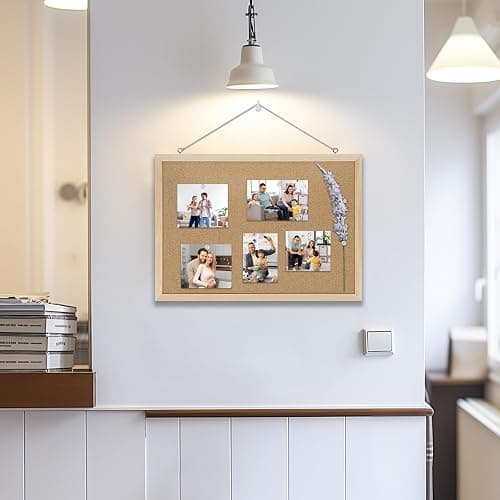 DAHAPYBOO Cork Board for Office with Pin Oak Wood Boards,17"X 12" | Bulletin Board Hanging Corkboards for Office Home School Message Board or Vision Board Decoration. thumbnail 7