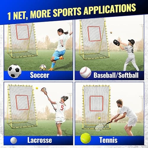 SPOYNAL 7x4 FT Volleyball Rebounder Net, 5-Angle Volleyball Training Equipment, Adjustable Rebounder Net Practice Setting, Spiking, and Bumping, Practice Net for Baseball, Softball, Lacrosse, Soccer thumbnail 6