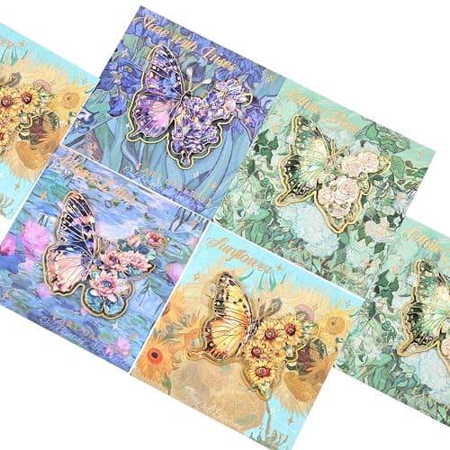 4 Pieces Metal Butterfly Bookmarks, Golden Clips Bookmark Oil Painting Theme Book Mark Bookmarks for Book Lovers Women Writers Readers Children Teens thumbnail 6