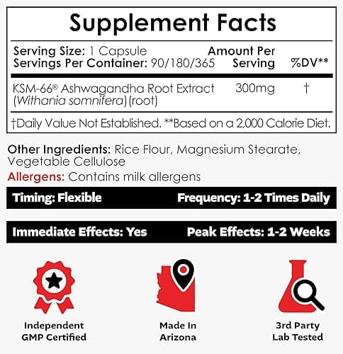 Nootropics Depot KSM-66 Ashwagandha Capsules | 300mg | 180 Count | Withania somnifera Extract | Ayurvedic Herb | Adaptogen Supplement | Stress + Promote Relaxation* | Energy, Memory + Focus* - 180 Count (Pack of 1) thumbnail 2