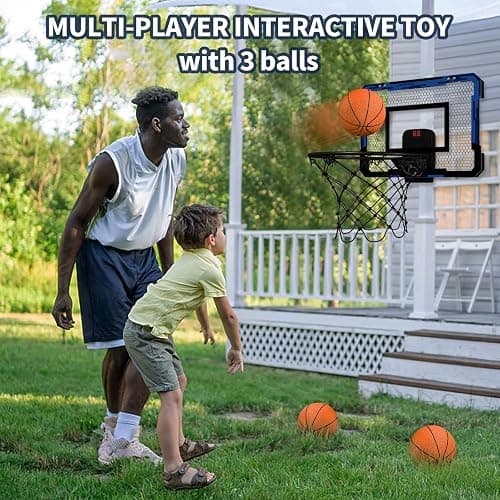 QDRAGON Basketball Hoop Indoor with Electronic Scorer, Mini Basketball Hoop with 3 Balls, Door Basketball Hoop Indoor Toys Gifts for Kid and Adult thumbnail 8