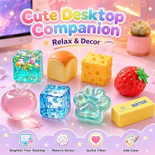 8 PCS Squishy Fun Box Toys Set Cute Taba Slow Return Squishy | Butter, Cheese, Strawberry, Apple Ice Squishys Fidget Toys Stress Relief Hand Relax Desk Decor Party Favor Gifts for Adult thumbnail 2