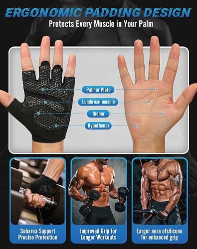 COFIT Breathable Workout Gloves, Antislip Weight Lifting Gym Gloves for Men Women, Superior Grip & Palm Protection for Weightlifting, Fitness, Exercise, Training thumbnail 4