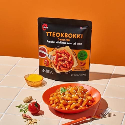 Tteokbokki Korean Rice Cakes – [Sweet Chili | Pack of 1] – Gluten Free | Ready in 3 Minutes | 0 Cholesterol/ 0 Trans Fat | 2 Servings Spicy Street Snack | Healthy/Savory/Spicy - O’food thumbnail 5