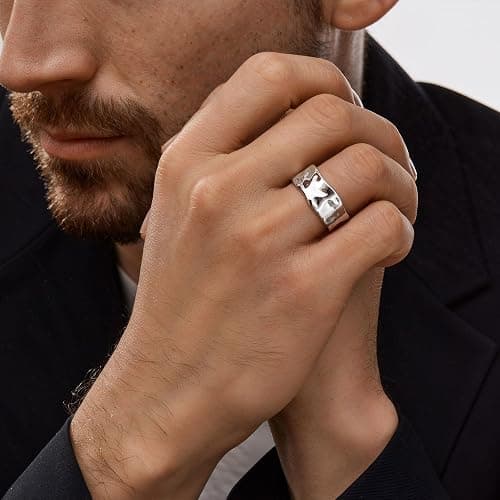 Fansilver Stackable Chunky Gold Rings for Women Non Tarnish Dainty 14K Gold Plated Stacking Thumb Rings Set Trendy Gold Wedding Band Ring Size 5-11 thumbnail 4
