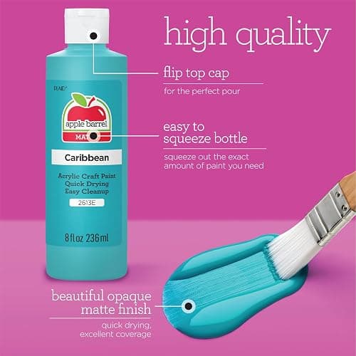 Apple Barrel Acrylic Craft Paint Set, Matte Finish, Set of 8, 8 Fl Oz (Pack of 8), Assorted thumbnail 4