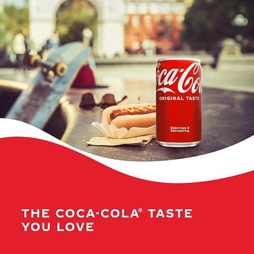 Coca-Cola Soda Soft Drink Fridge Pack Mini Cans, 7.5 fl oz, 10 Pack | A caffeinated fizzy drink that fits any occasion thumbnail 3