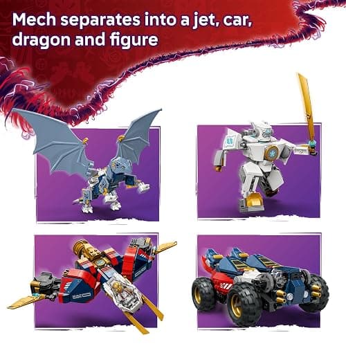 LEGO NINJAGO Zane's Ultra Combiner Mech Ninja Toy - Pretend Play 4-in-1 Building Toy Set for Kids, Boys and Girls, Ages 9+ - with 6 Minifigures - Gift Idea for Birthdays - 71834 thumbnail 4