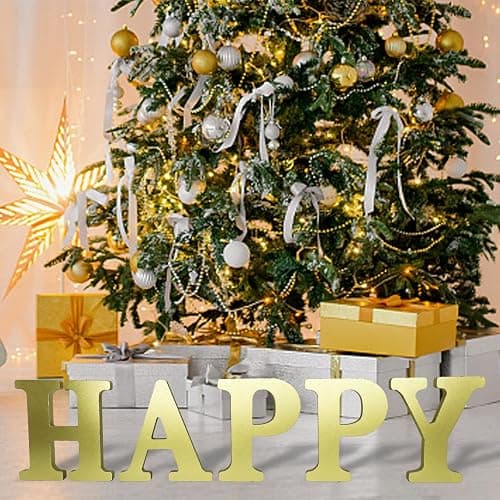 AOCEAN 6 Inch Golden Wood Letters Unfinished Wooden Letters for Wall Decor Decorative Standing Letters Slices Sign Board for Crafts Christmas Decoration Home Party Projects (L) thumbnail 3