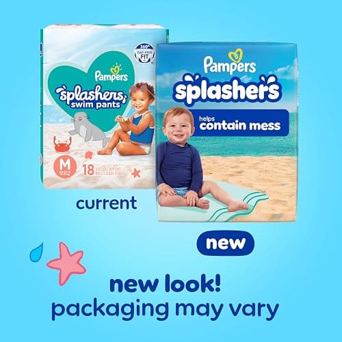 Pampers Swim Diapers - Splashers - Size 2-3, 20 Count, Gap-Free Disposable Baby Swimming Pants thumbnail 2