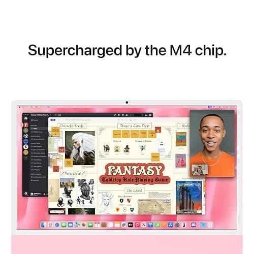 Apple 2024 iMac All-in-One Desktop Computer with M4 chip with 8-core CPU and 8-core GPU: Built for Apple Intelligence, 24-inch Retina Display, 16GB Unified Memory, 256GB SSD Storage; Pink thumbnail 4