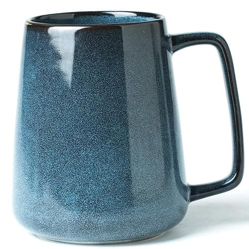 Large Ceramic Coffee Mugs, 24 OZ Extra Large Tea Cup, Jumbo Mug, Big Handle | Extra Large Tea and Coffee Cup for Office and Home, Microwave and Dishwasher Safe (24 oz Blue) - Image 1