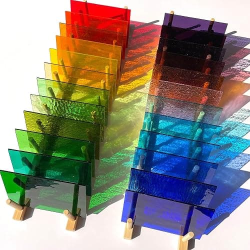 LITMIND 24 Sheets Transparent Cathedral Stained Glass Variety Pack – 4 x 6 Inch Vibrant Rainbow Art Glass for Suncatchers, Mosaics & DIY Crafts thumbnail 4