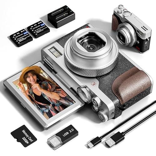 Digital Cameras for Photography,48MP&4K Video, 18X Zoom Vlogging for YouTube, Portable Compact Small Camera with 2 Batteries, Digital Point and Shoot Camera - Image 1