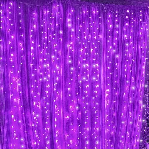 Twinkle Star Purple LED String Light