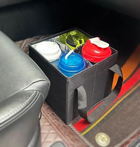 COMFORTKEEPER Reusable Drink Carrier with Handle, Insulated Drink Holder Bag with Adjustable Dividers, 600D Oxford Fabric Cup Carrier Drink Caddy for Delivery Car Coffee & Beverages, 4 Cups thumbnail 7