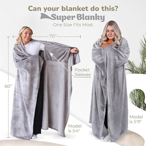 Super Blanky Wearable Blankets for Women, Adult Wearable Blanket Men, Mother's Day Gifts for Her, Wife Birthday Gift Ideas thumbnail 4