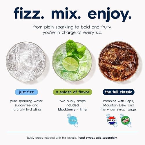 SodaStream TERRA Sparkling Water Maker, Value Bundle, CQC CO2 System, Includes 2 Quick Connect 60L CO2 Cylinders, 3 Dishwasher Safe BPA Free Bottles, 2 bubly Drops, Make your own Pepsi, White thumbnail 8