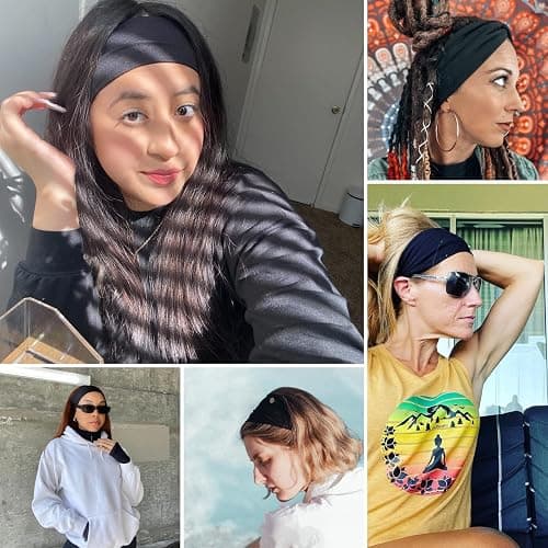 MLMOMVME 6 Pcs Black Headbands for Women Hair Cotton Headband Non-slip Stretchy Elastic Head Wrap Holder Hair Accessories thumbnail 5