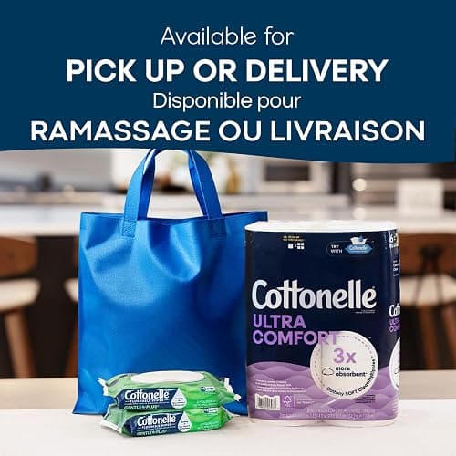 Cottonelle Toilet Paper, 12 Mega Rolls = 48 Regular Rolls, Ultra Comfort, Soft Bathroom Tissue, 244 Sheets per Roll, Packaging May Vary thumbnail 7
