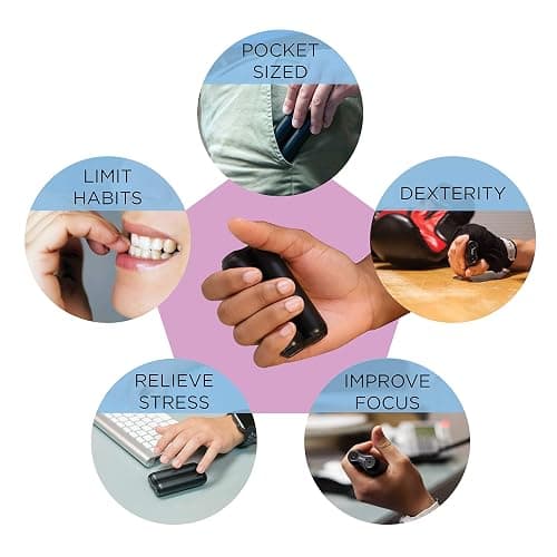 ONO Roller - Handheld Fidget Toy for Adults | Help Relieve Stress, Anxiety, Tension | Promotes Focus, Clarity | Compact, Portable Design (Junior Size/ABS Plastic, Black) thumbnail 8