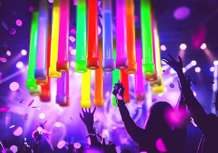 PartySticks Glow Sticks Party Supplies for Kids and Adults (25pk Assorted) - 6 Inch Bulk Glow Light Up Sticks Party Favors, Glow in the Dark Party Decorations, Waterproof Nontoxic Glow Necklaces thumbnail 2