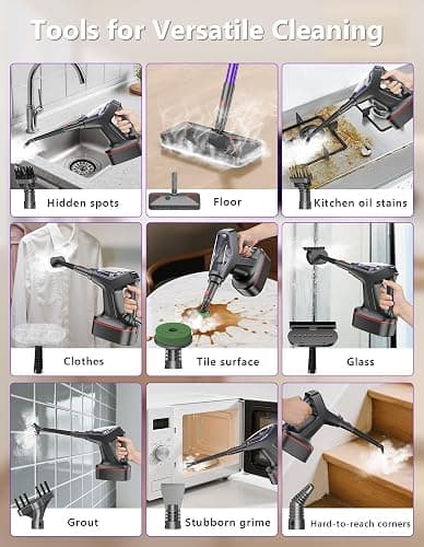 Steam Mop for Floor Cleaning, Heavy Duty All-in-One Steam Cleaner for Home with Detachable Handheld Steamer, for Hardwood, Tile, Walls, Grout, Windows, Furniture and Decks thumbnail 6