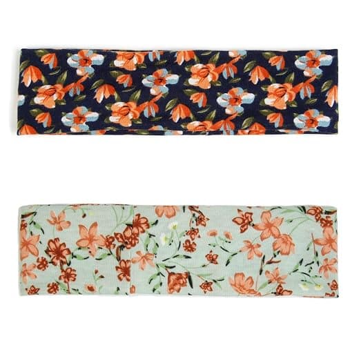 TERSE Headbands for Women Trendy Floral Print - Non Slip Summer Head Bands Soft Fabric Hair Bands for Workout Yoga Running Sport thumbnail 3