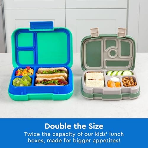 Bentgo Pop - Leak-Proof Lunch Box & Removable Divider for Ages 8+ & Teens - Lunch Container Holds 5 Cups of Food; 3-4 Compartments; Microwave/Dishwasher Safe; 2 Year Warranty (Spring Green/Blue) thumbnail 6