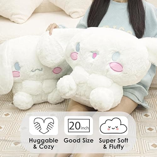 Juju White Kawaii Plush (20 in) - Cute Stuffed Animal Kawaii Plushies - Peluche Big Stuffed Animals Plushie - Peluches Grandes Cute Plushies - Cool Stuff Plush - Plushy (Fun) thumbnail 4